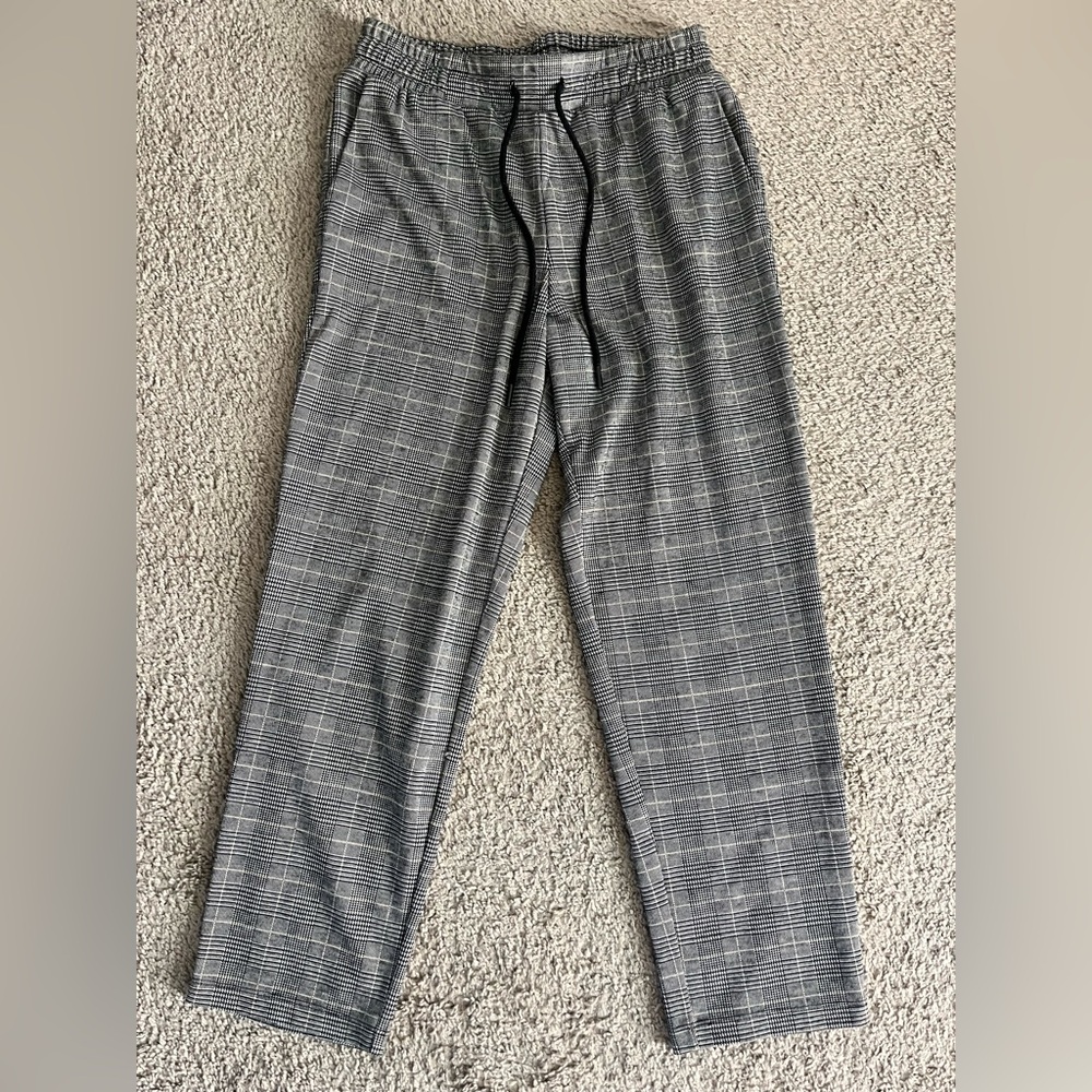 A New Day Soft Ankle Length Plaid Pants with Drawstring - Size Extra Small